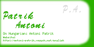 patrik antoni business card